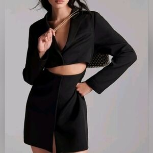 Mare Mare x Anthropologie black cutout blazer mini dress size XXS